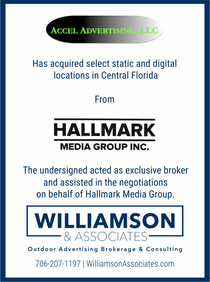 accel advertising has acquired static and digital locations in central florida from hallmark media group