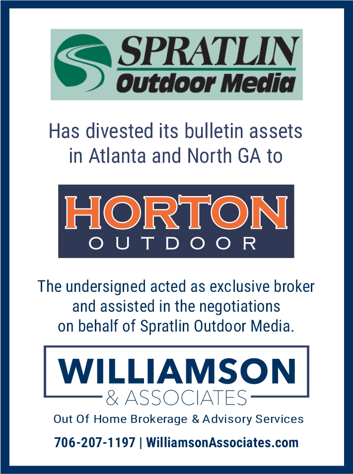 spratlin outdoor media divests outdoor assets to Horton Outdoor