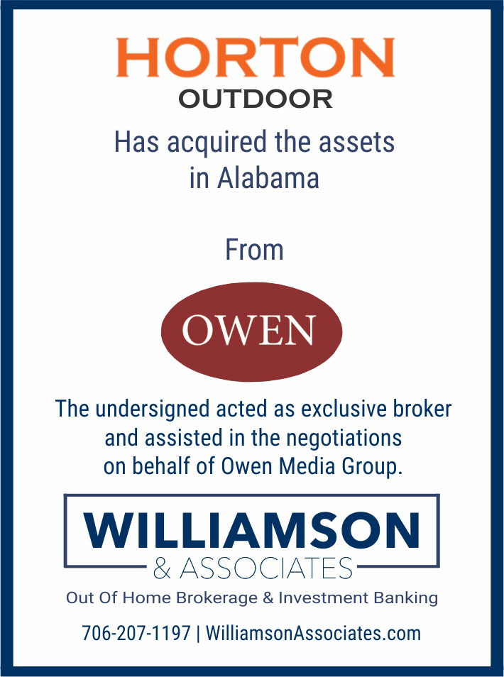 horton outdoor acquired the assets in AL from owen